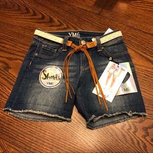 3/$33 YMI Jean Shorts w Belt Girls Sz 7